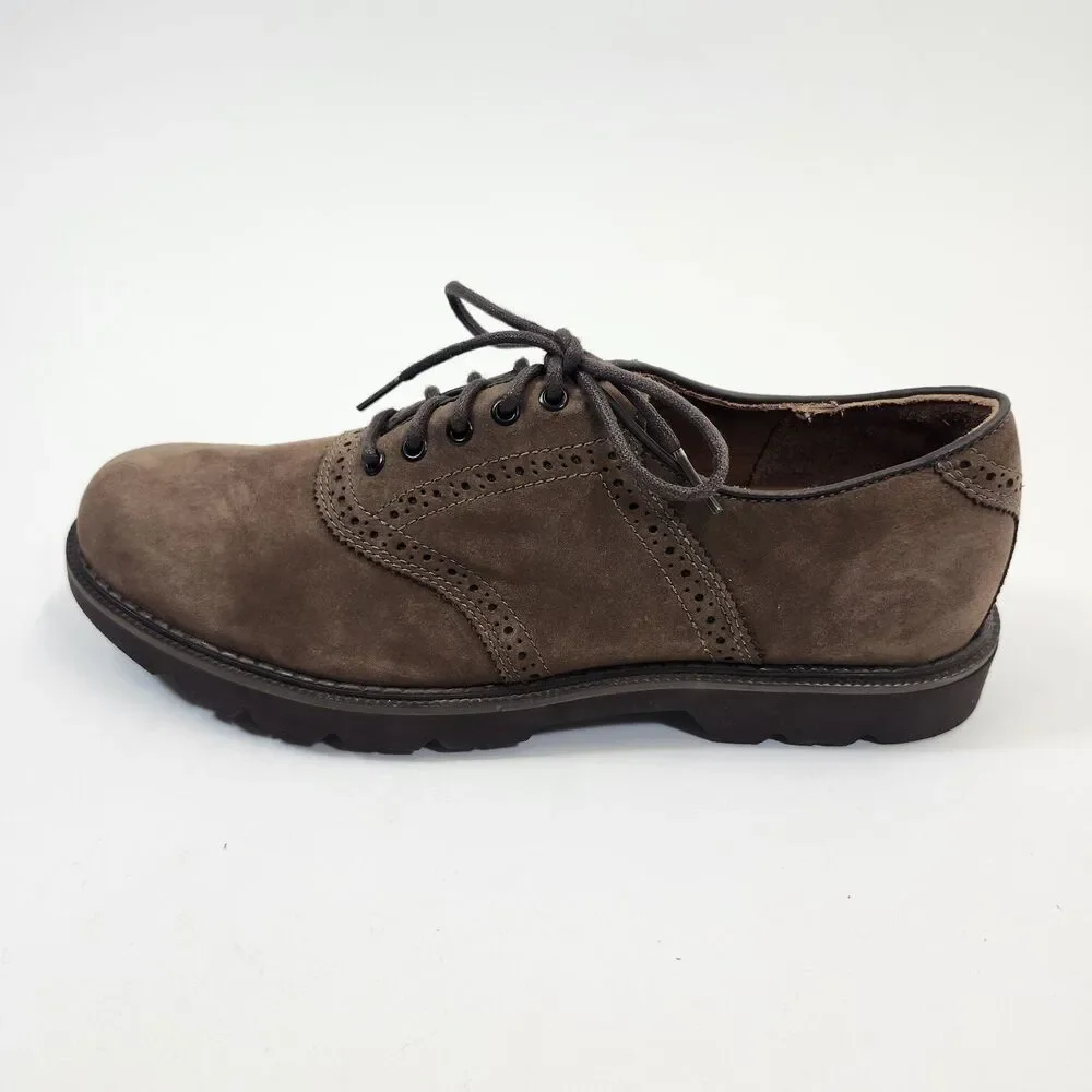 Rockport Shoes Mens 10M Brown Suede Nubuck Oxford Wingtip Brogue Dress M5699